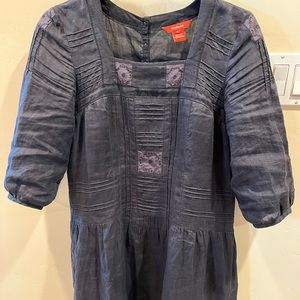 ISO ISO SUNDANCE black linen dress